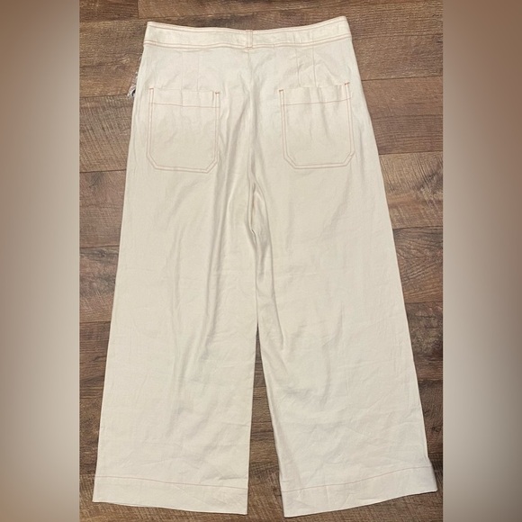 NWT Anthro Maeve The Ettie High Rise Crop Wide Leg Linen Blend Pant Size 32 - Picture 8 of 8